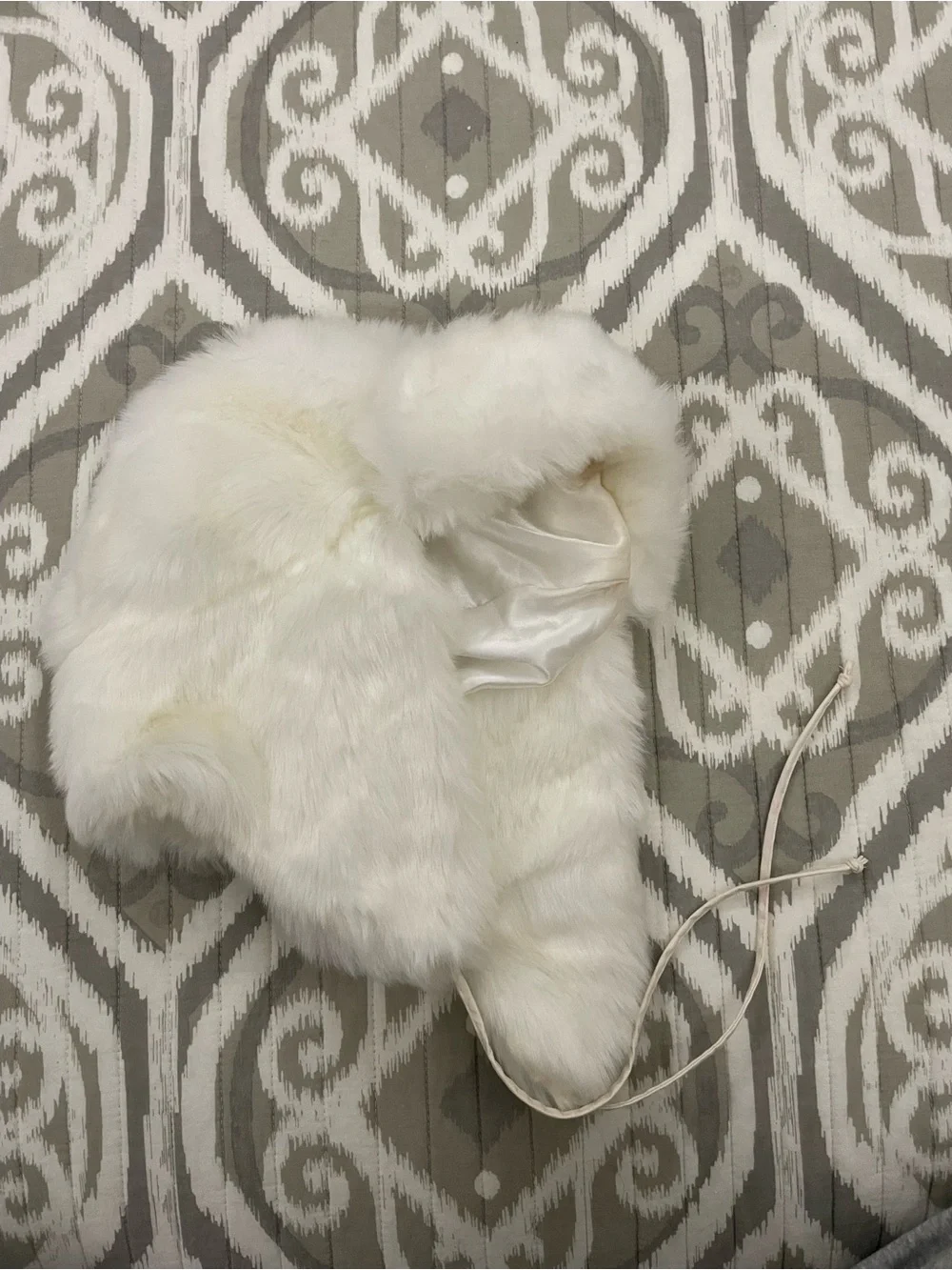 Mixit White Faux Fur Trapper Hat with Earflaps